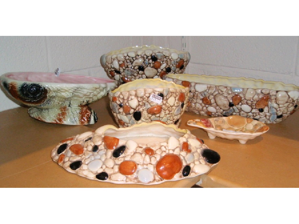 Appraisal: Six items of Sylvac pebble and shell wares