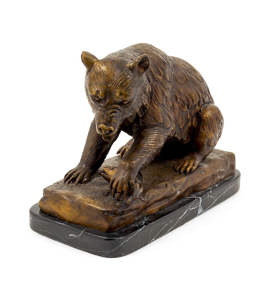 Appraisal: A Continental Bronze Model of a Bear A Continental Bronze