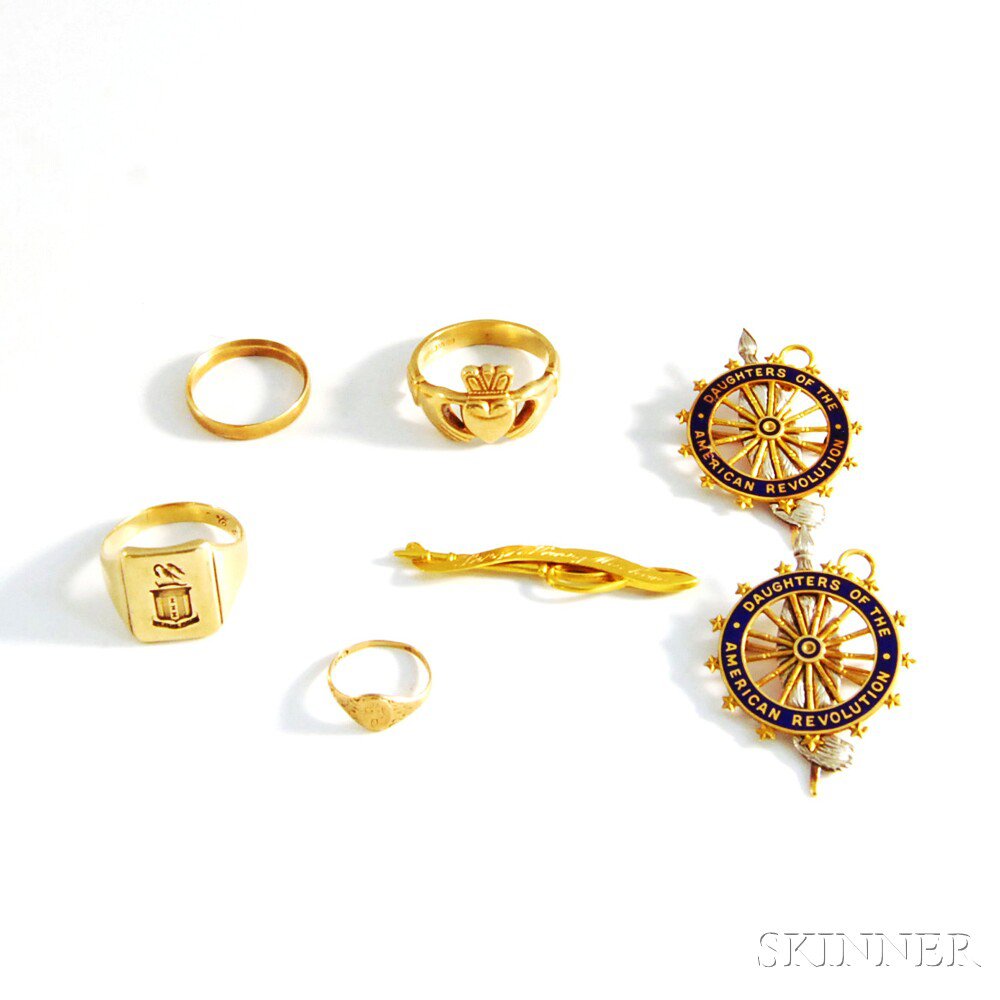 Appraisal: Group of Gold Jewelry and Accessories including two Daughters of