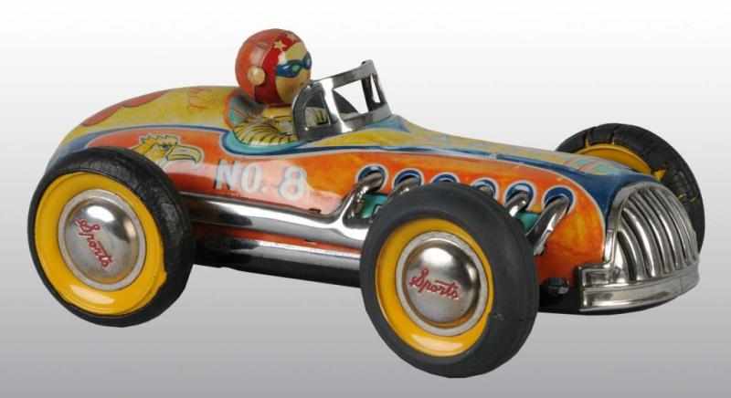 Appraisal: Tin No Rocket Race Car Friction Toy Description Japanese Working