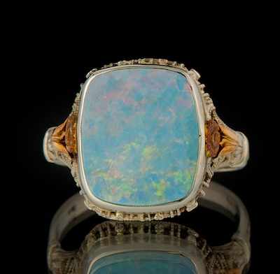 Appraisal: An Art Deco White Opal and Gold Ring k white