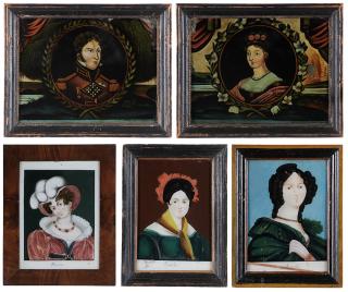 Appraisal: British and Continental School th century Five decorative portraits Caroline