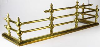 Appraisal: Th C Brass Fireplace Fender width inches ht inches