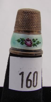 Appraisal: German enamel thimble with floral band