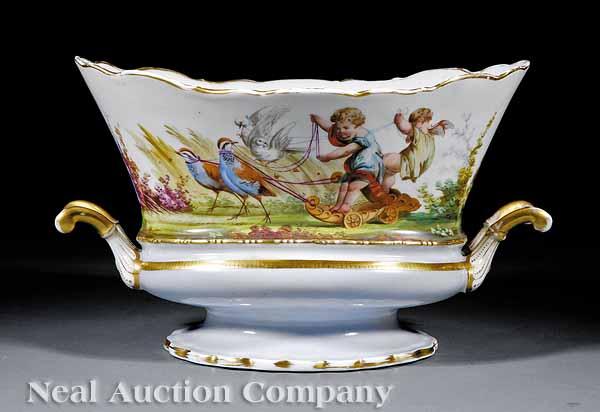 Appraisal: A New Orleans Retailed Paris Porcelain Polychrome and Gilt-Decorated Ovoid