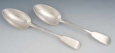 Appraisal: A Pair of Antique Russian Silver Serving Spoons Moscow ca