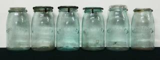 Appraisal: Fruit jars - 'Cohansey'- all quart aqua ground lips -