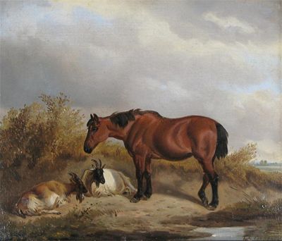 Appraisal: Manner of Thomas Sidney Cooper Horse and goats in a