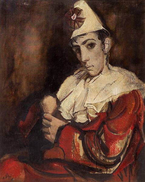 Appraisal: Alvaro Delgado Spanish b Pierrot en Rojo signed 'A Delgado'