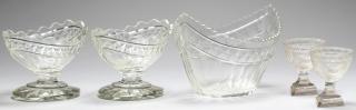 Appraisal: Vintage Colorless Cut Glass Serving Pieces Comprising a slender oval