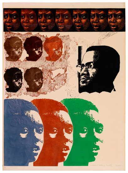 Appraisal: ELIZABETH CATLETT - Malcolm X Habla por Nosotros Color linoleum