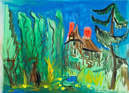 Appraisal: LUDWIG BEMELMANS Austrian Landscape with a Country House Watercolor and