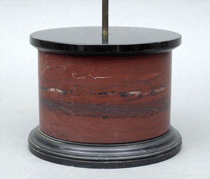 Appraisal: Black and Rouge Marble Pedestal in in diam