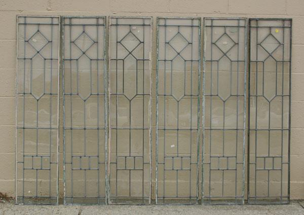 Appraisal: Rectangular leaded beveled glass windows panels x