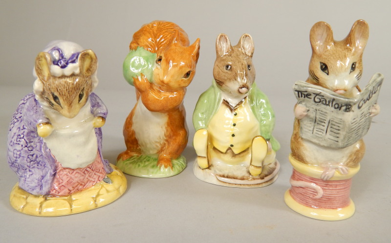 Appraisal: Four Royal Albert Beatrix Potter figures Squirrel Nutkin Tailor of