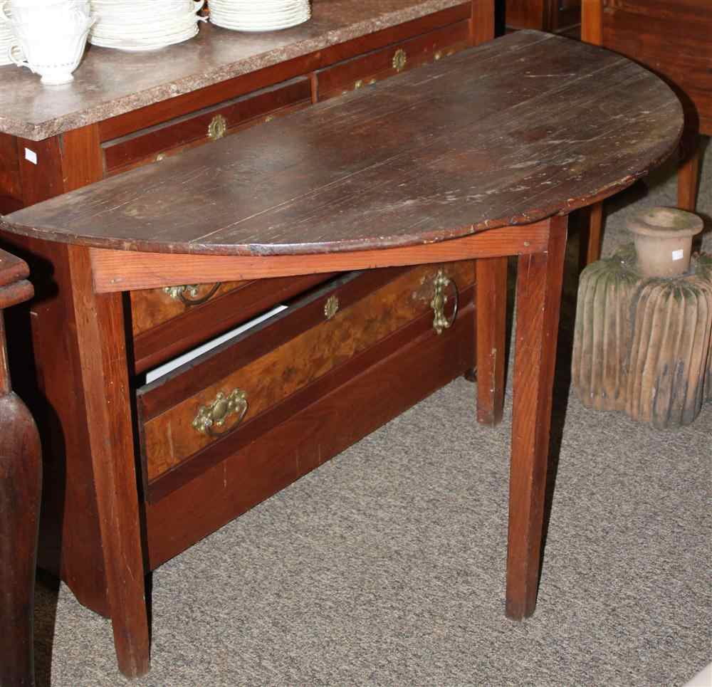 Appraisal: AMERICAN PINE DEMILUNE TABLE PROBABLY PA EARLY TH CENTURY Provenance