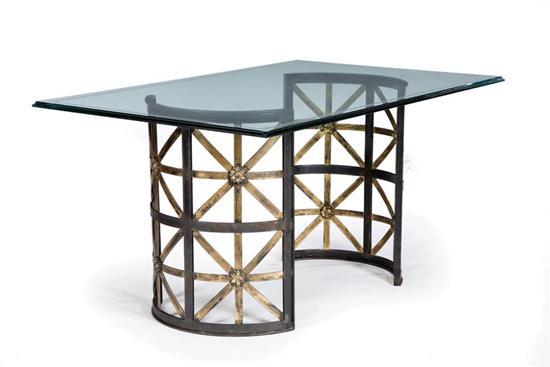 Appraisal: DINING TABLE Probably American late th century glass and metal