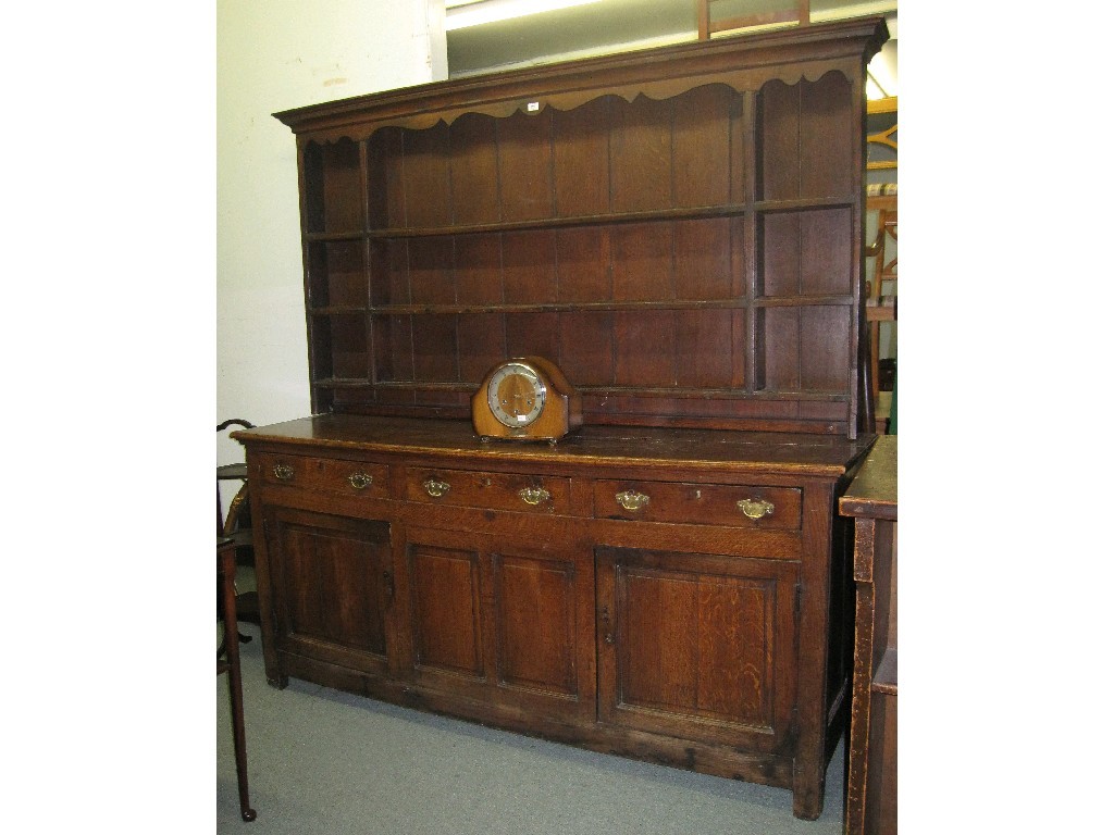 Appraisal: Antique oak dresser with plate rack