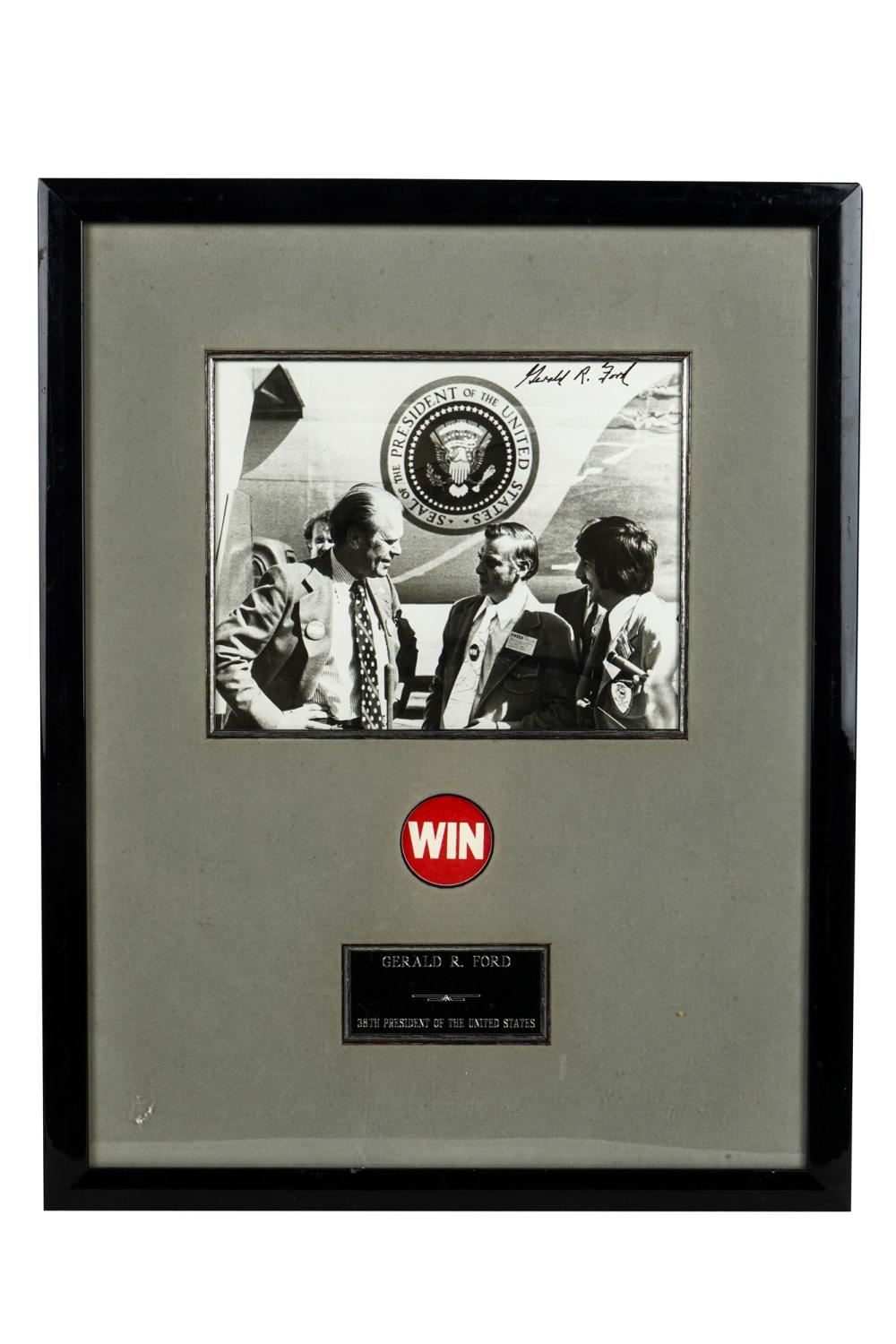 Appraisal: GERALD FORD SIGNED PHOTOsigned upper right together with a 'WIN'