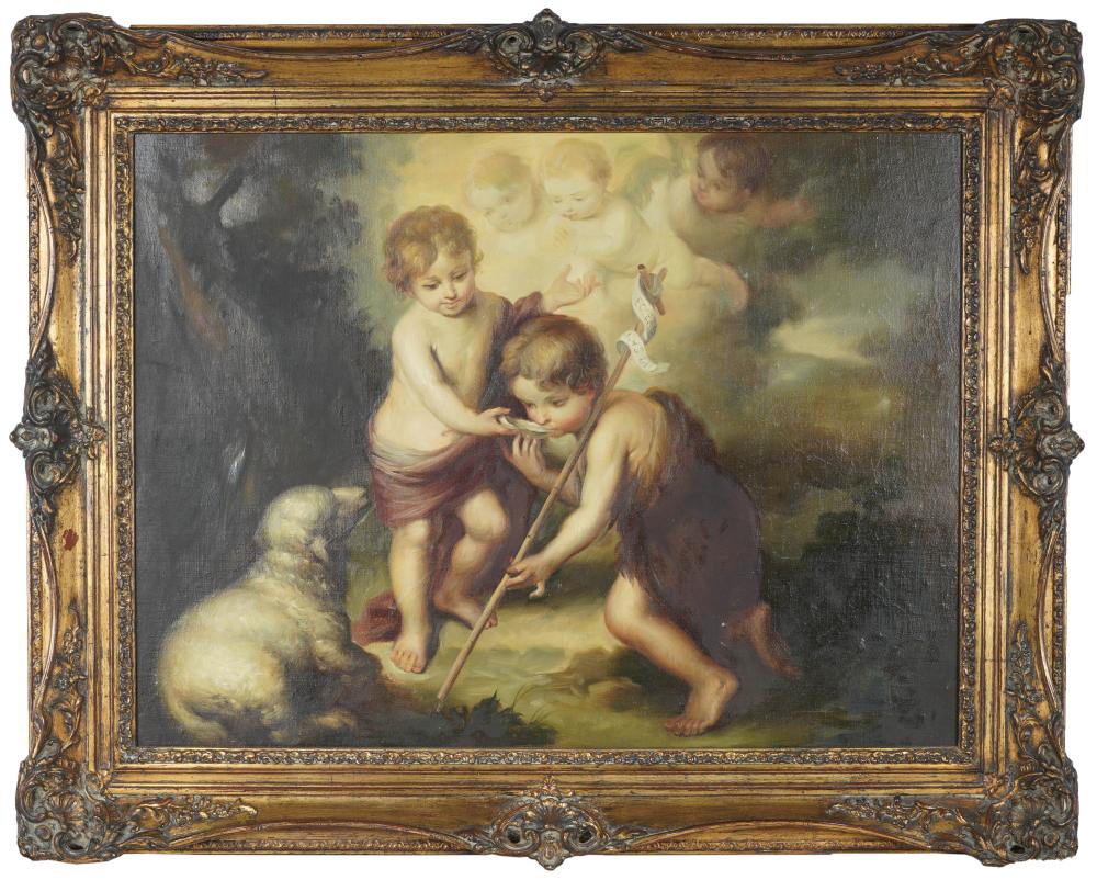 Appraisal: THE INFANT CHRIST JOHN THE BAPTISToil on artist board Condition