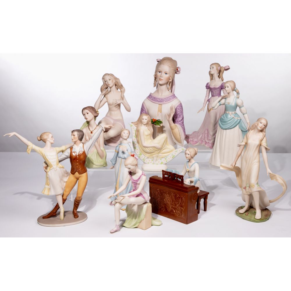 Appraisal: LAZLO ISPANKY FOR GOEBEL PORCELAIN FIGURINE ASSORTMENT female figurines including