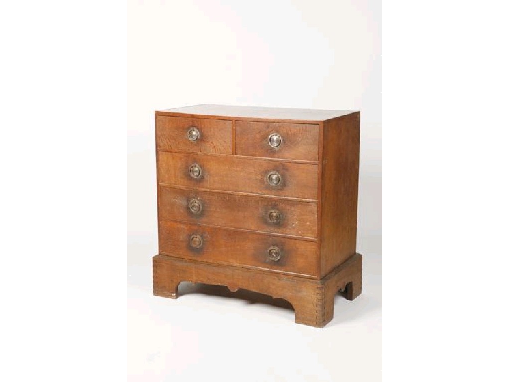 Appraisal: ERNEST W GIMSON AN OAK CHEST OF DRAWERS the bowfronted