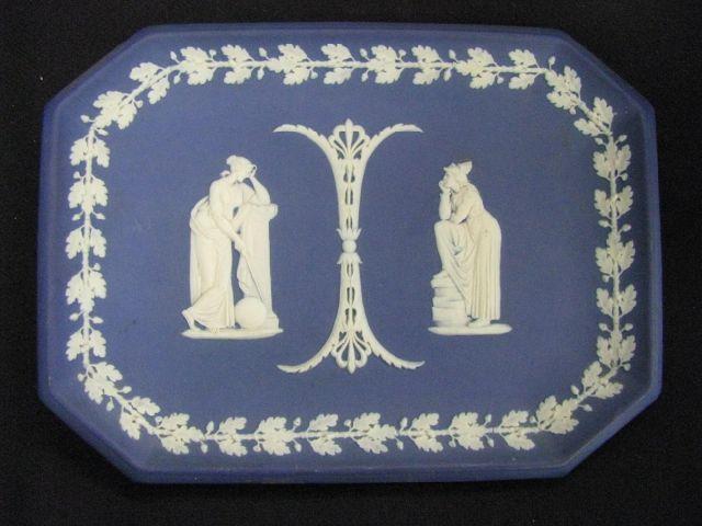 Appraisal: Wedgwood Dark Blue Jasperware Dresser Tray maiden decor