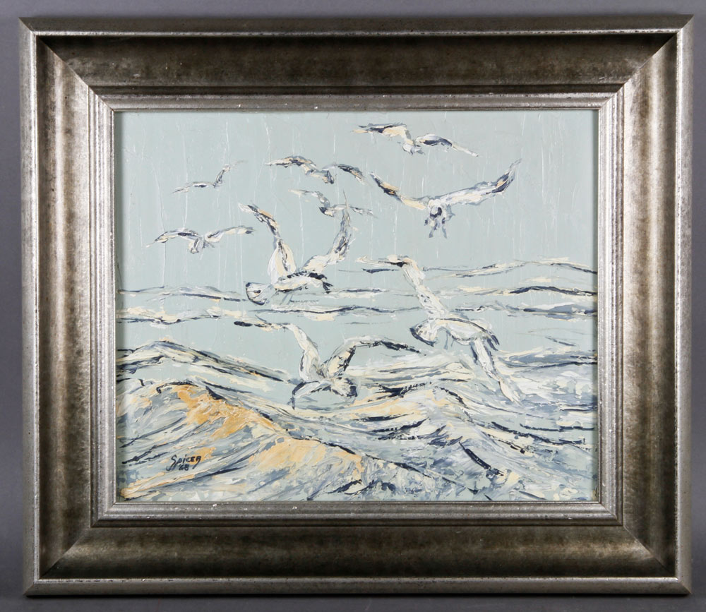 Appraisal: - Spicer Surf with Seagulls O B Spicer surf with