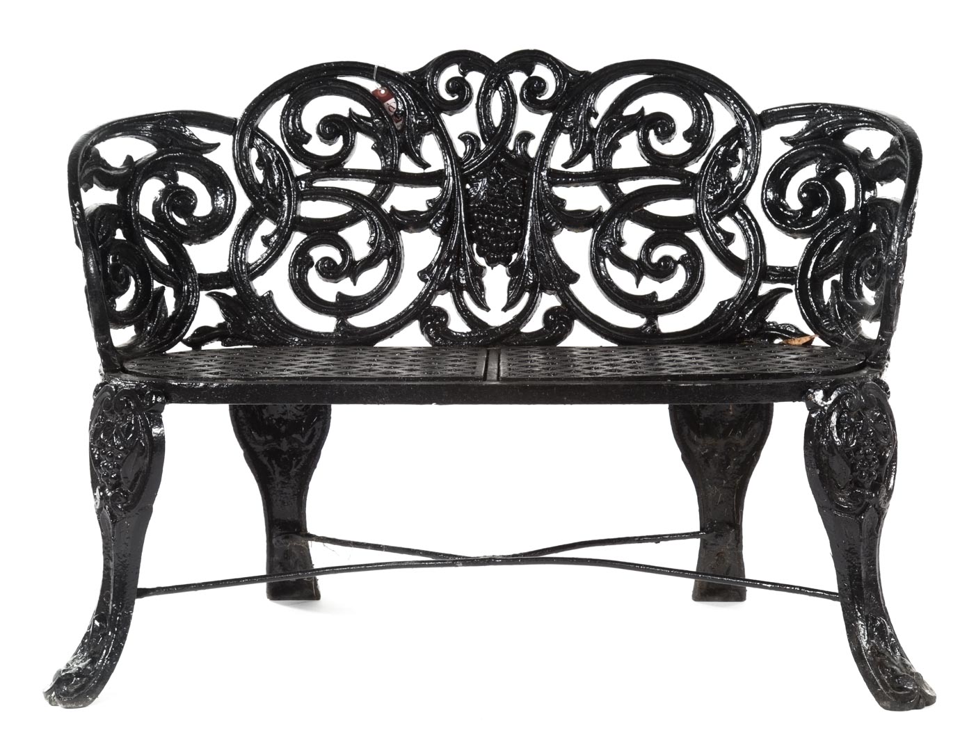 Appraisal: Victorian cast iron garden bench late th century twisted branch