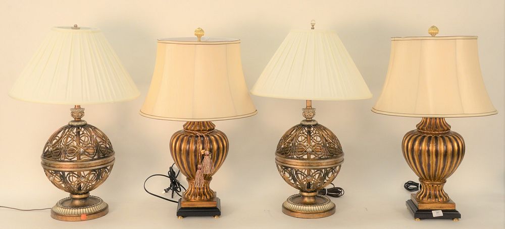 Appraisal: Four piece lot to include Two Pairs of Contemporary Lamps