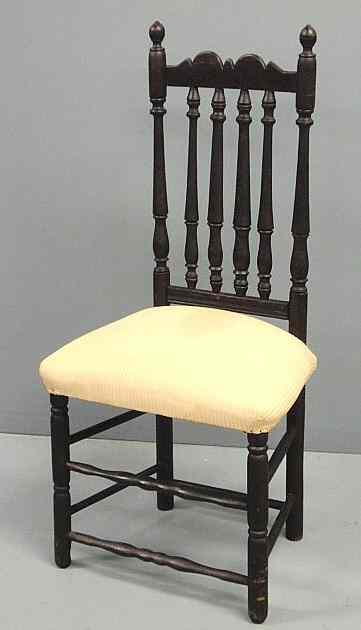 Appraisal: New England maple banister-back side chair th c with an