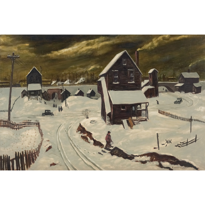 Appraisal: Ray Anthony Grathwol American b ''Industrial Landscape Winter '' c