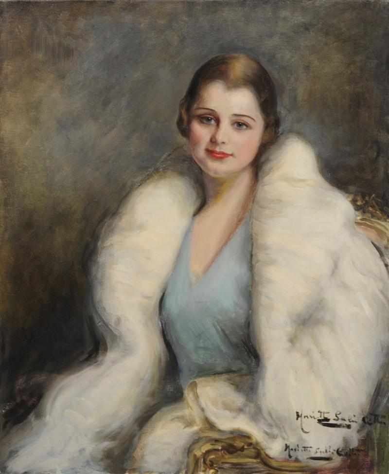 Appraisal: MARIETTA LESLIE COTTON - WOMAN IN A FUR COAT Oil