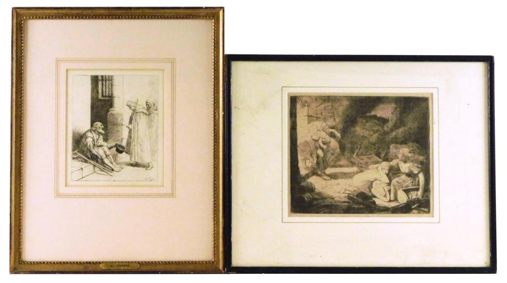 Appraisal: Two etchings by Alphonse Legros French - the first titled