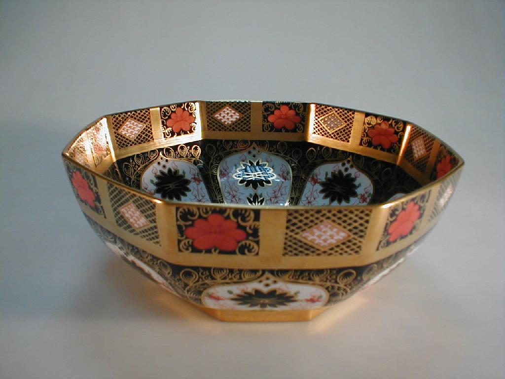 Appraisal: A Royal Crown Derby octagonal bowl painted and gilt in