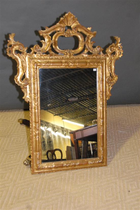 Appraisal: NENETIAN-STYLE GILT WOOD FRAMED WALL MIRROR Shell and open work