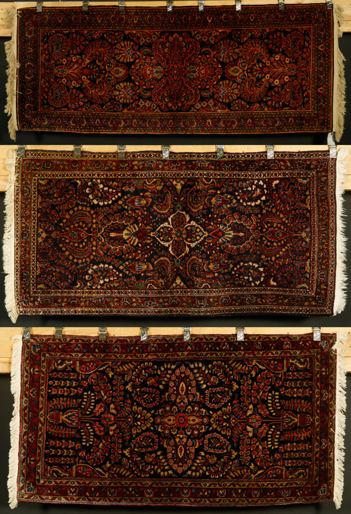 Appraisal: - Persian Scatter Carpets Lot of three Persian scatter carpets