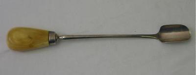 Appraisal: A GEORGE III STILTON SCOOP with polished ivory handle wide