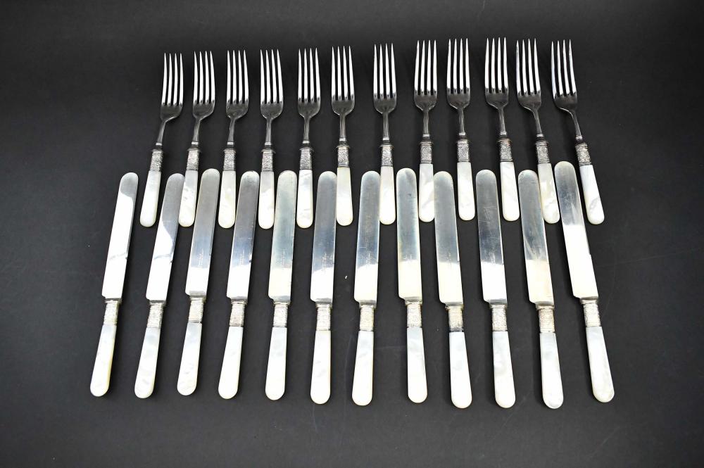 Appraisal: ASSOCIATED M O P SILVER PLATE PART FLATWARE SERVICEProbably American