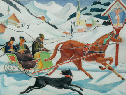 Appraisal: Mary Paterson British - Sleigh Ride woodblock signed and editioned