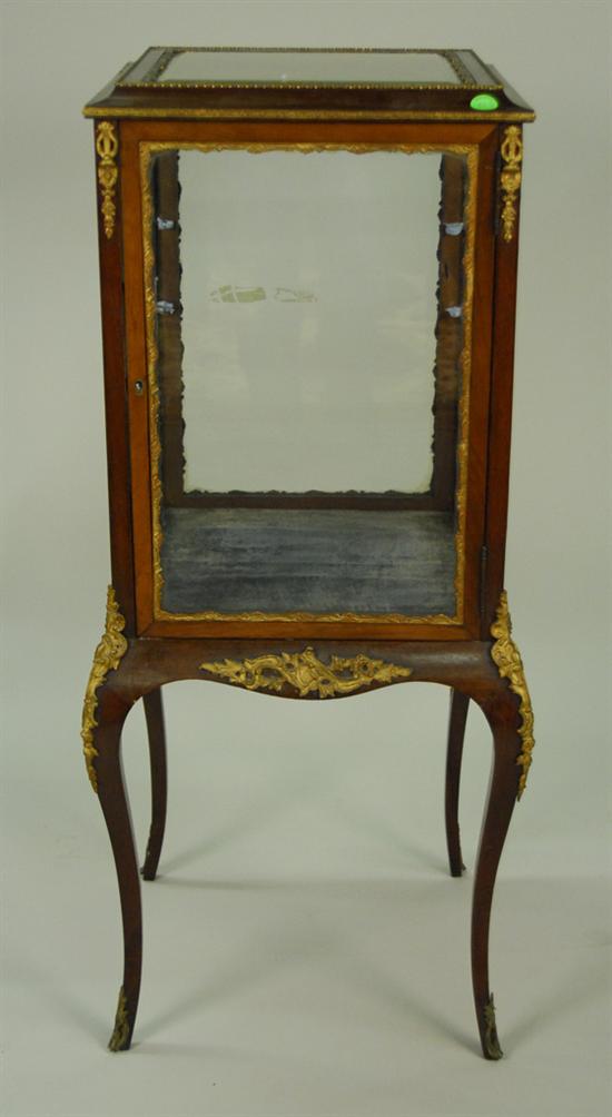 Appraisal: LOUIS XVI STYLE FRUITWOOD ORMOLU MOUNTED VITRINE early th century