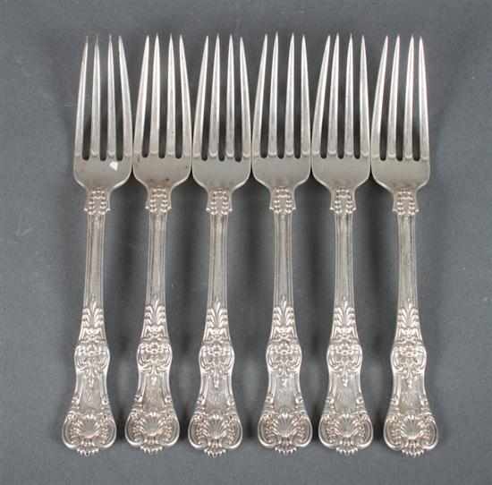 Appraisal: Six American sterling silver luncheon forks in the ''King's'' pattern