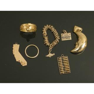 Appraisal: Assorted Gold Jewelry Lot of assorted gold jewelry comprising five