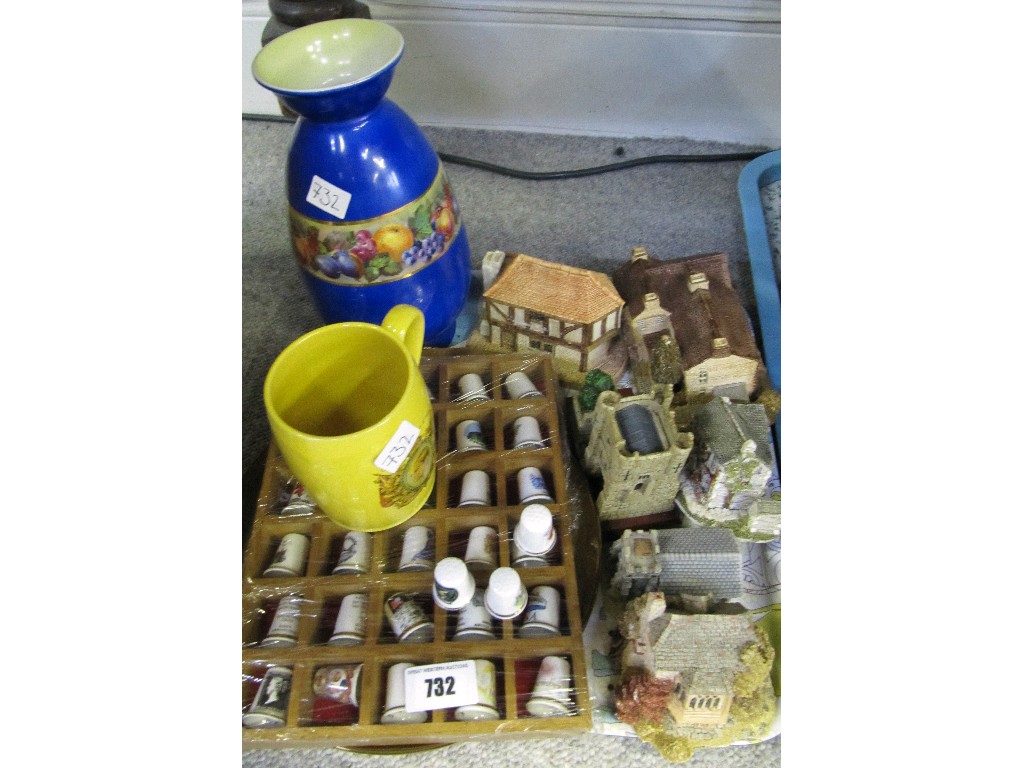 Appraisal: Tray lot comprising assorted thimbles coronation mug etc