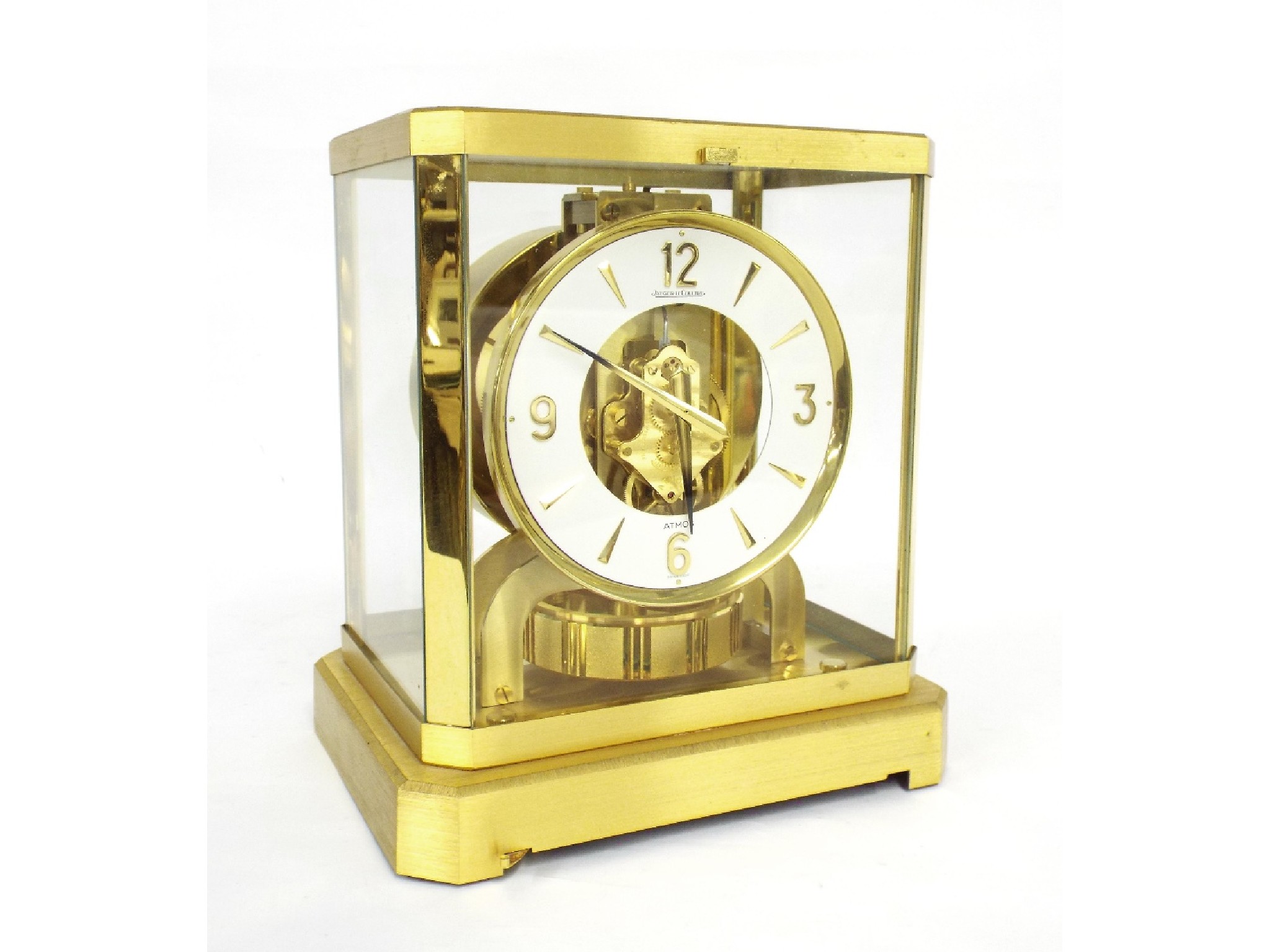 Appraisal: Jaeger LeCoultre Atmos clock no the white dial enclosing a