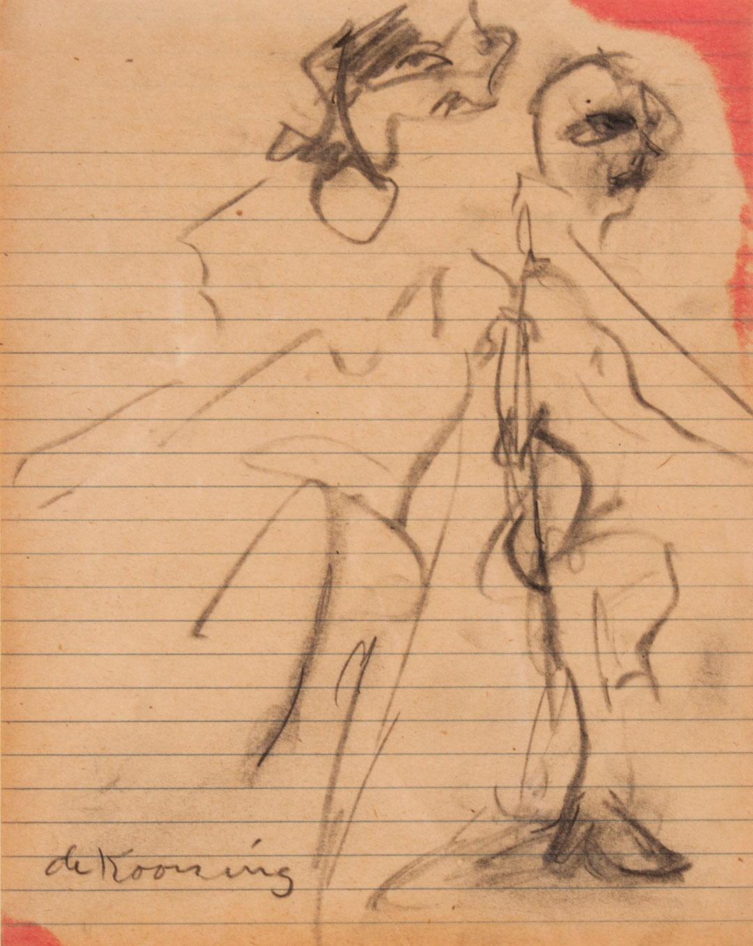 Appraisal: Attributed to Willem de Kooning Abstract charcoal Dutch American -