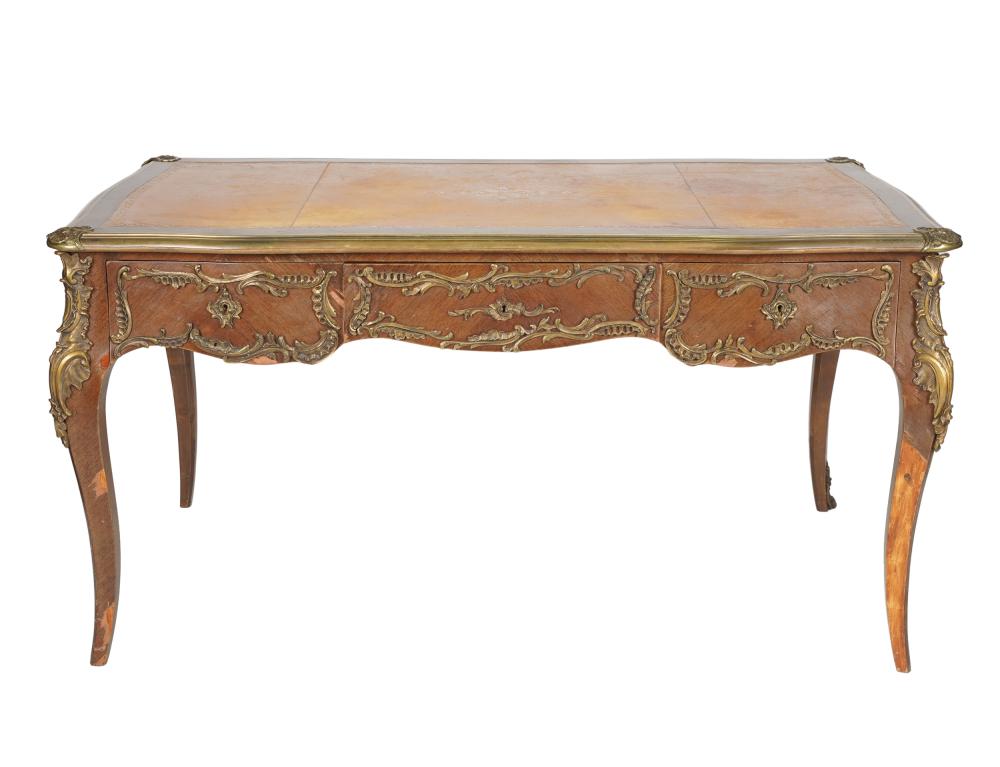 Appraisal: LOUIS XV-STYLE BUREAU PLAT th century with gilt metal mounts