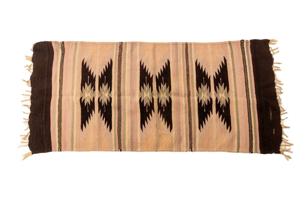 Appraisal: Zapotec Wool Navajo Style Pattern Rug Included in this lot