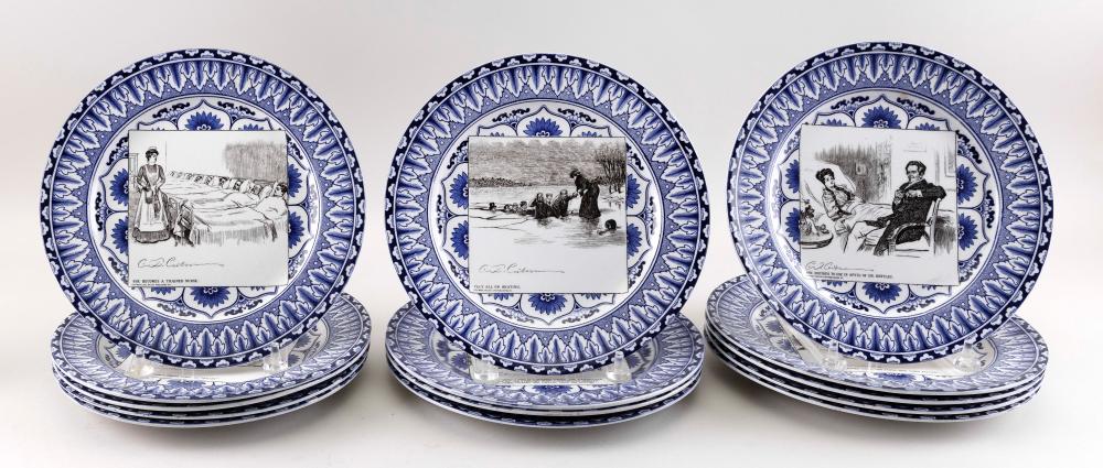 Appraisal: FOURTEEN ROYAL DOULTON PLATES FEATURING CHARLES DANA GIBSON ILLUSTRATIONS DIAMETERS