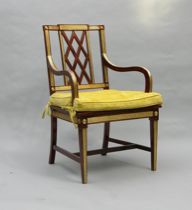 Appraisal: Russian Empire Style Armchair th Century An elegant Russian Empire